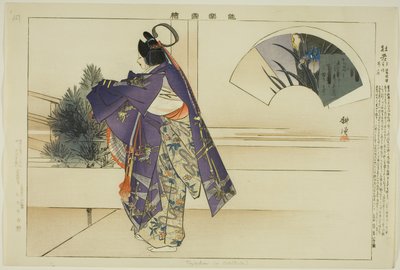 Tojaku (oder Kakitsuta), aus der Serie "Bilder von No-Aufführungen (Nogaku Zue)" von Tsukioka Kogyo