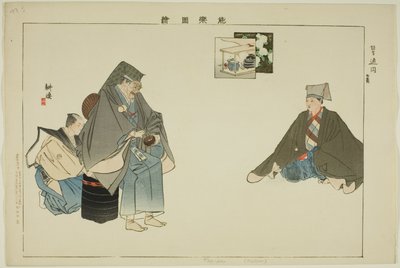 Tsuen (Kyogen), aus der Serie "Bilder von No-Aufführungen" von Tsukioka Kogyo