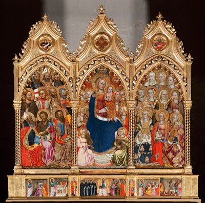 Predella mit dem Leben des Heiligen Bartholomäus, aus Jungfrau und Kind umgeben von Engeln und Heiligen (Detail) von Turino Vanni