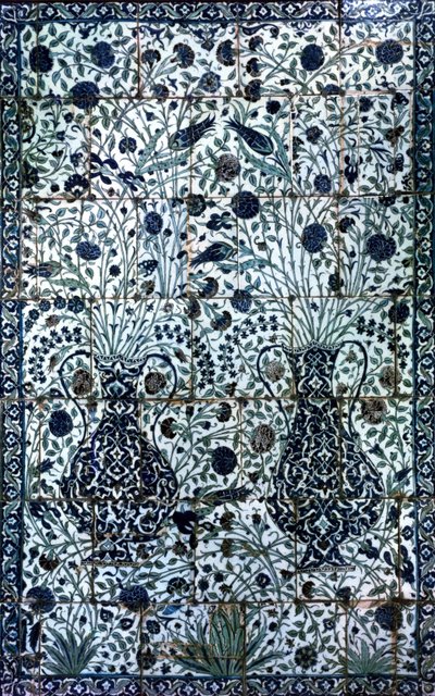 Dekoratives Paneel mit zwei Vasen und Blumen von Turkish School