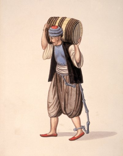 Gefangener in Ketten, osmanische Periode, drittes Viertel des 18. Jahrhunderts von Turkish School