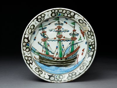 Steinpaste-Schale mit Unterglasur-Dekoration, Iznik, ca. 1620-30 von Turkish School