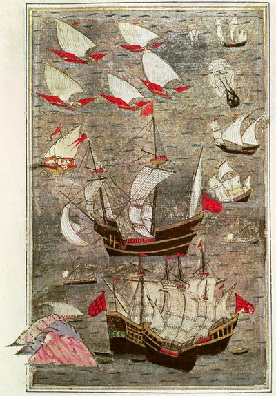 Die osmanische Flotte von Tarik-y Bayezid von Turkish School