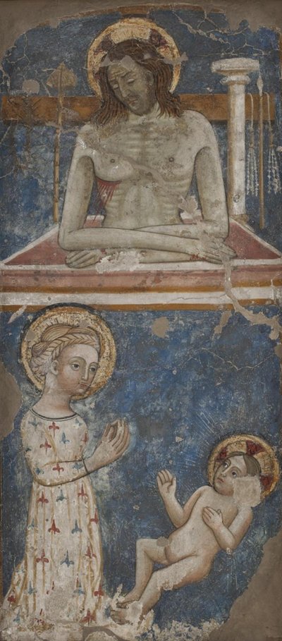 Christus als Schmerzensmann. Jungfrau und Kind von Ubekendt italiensk 1300 tallet