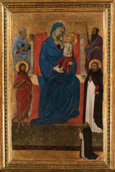 Jungfrau und Kind auf dem Thron mit den Heiligen Petrus, Paulus, Johannes der Täufer und Dominikus von Ugolino da Siena