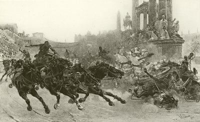 Rom unter Trajan - Ein Wagenrennen (Gravur) von Ulpiano Checa y Sanz