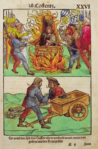 Die Hinrichtung von Jan Hus oder einem seiner Priester beim Konzil von Konstanz, aus 