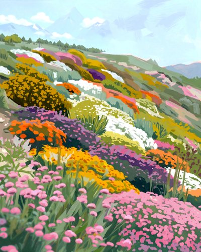 Blütenlandschaft von Uma Gokhale