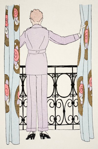 Frau im Hosenanzug am Fenster von Umberto Brunelleschi