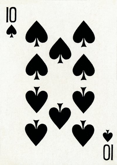 10 der Pik aus einem Kartenspiel von Goodall & Son Ltd. von Unbekannt