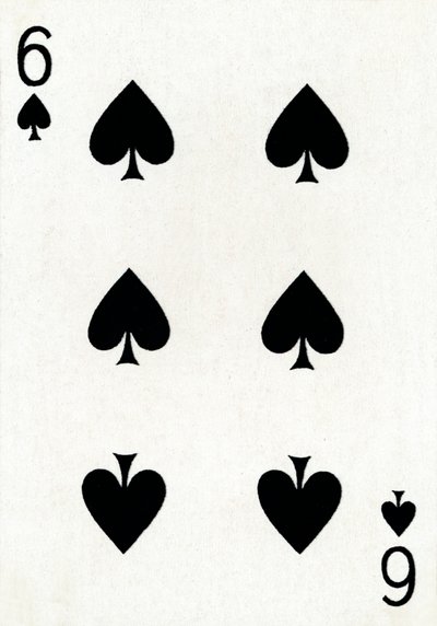6 der Pik aus einem Kartenspiel von Goodall & Son Ltd., um 1940 von Unbekannt