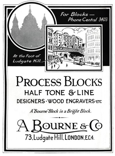 A. Bourne & Co. Anzeige - Prozessblöcke, 1919 von Unbekannt