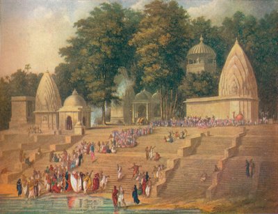 Ein hinduistischer Brauch, der jetzt unterdrückt wird: Vorbereitungen für eine Suttee, 1908 von Unbekannt