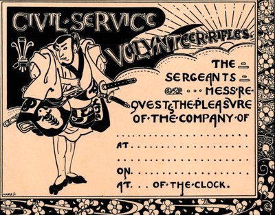 Eine leere Einladung zu einer Veranstaltung der Civil Service Volunteer Rifles, 19. Jahrhundert von Unbekannt