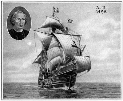 Eine Nachbildung eines der Segelschiffe von Christoph Kolumbus, 1922 von Unbekannt