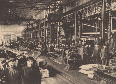 Eine Werkstatt der Putilov-Fabrik, um 1914 von Unbekannt