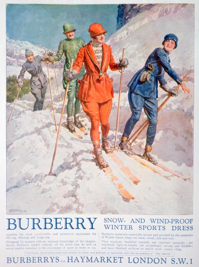 Werbung für Burberry Wintersportkleidung von Unbekannt