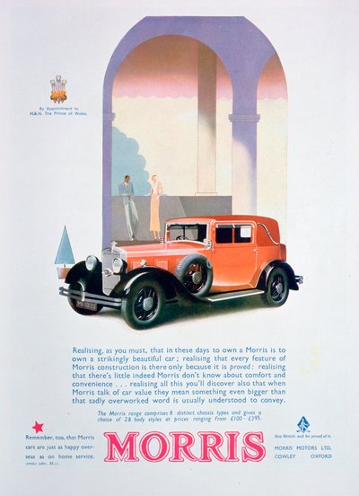 Werbung für Morris Motorwagen, 1932 von Unbekannt