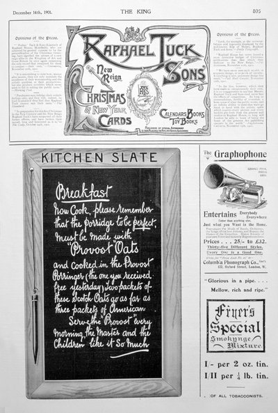 Werbeseite aus dem King-Magazin, 14. Dezember 1901 von Unbekannt