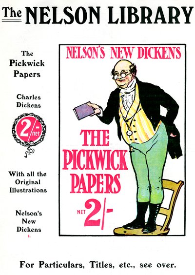 Werbung für Die Pickwickier von Charles Dickens, verkauft von der Nelson Library, 1912 von Unbekannt