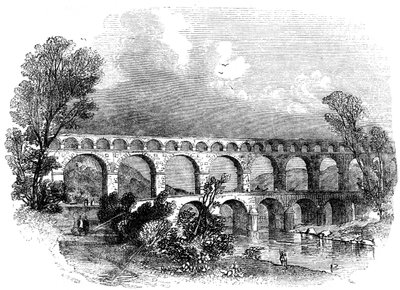 Aquädukt von Nimes am Pont du Gard, Frankreich, 1886 von Unbekannt