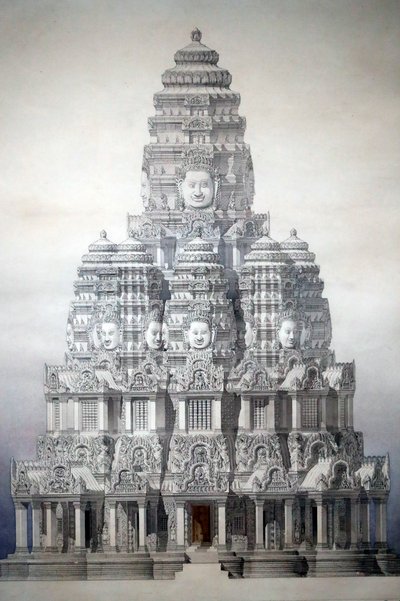 Asiatisches Zivilisationsmuseum, Angkor, Erkundung der heiligen Stadt Kambodschas, Restaurierung des zentralen Turms des Bayon, Louis Delaporte und Henri Deverin, Kambodscha von Unbekannt