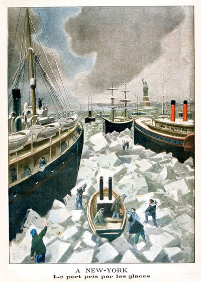 In New York, der Hafen vom Eis erobert von Unbekannt