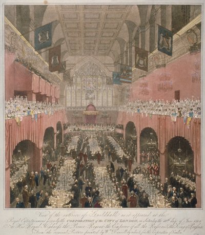Bankett in der Guildhall, City of London, 1814-1815 von Unbekannt