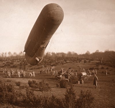 Fesselballon, Somme, Nordfrankreich, ca. 1914-1918 von Unbekannt