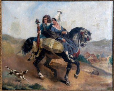 Bauernpaar zu Pferde von Unbekannt