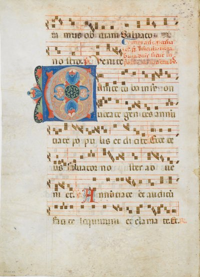 Bifolium mit Initiale C, aus einem Antiphonar, ca. 1320 von Unbekannt