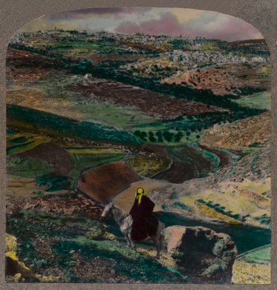 Vogelperspektive von Bethlehem, mit Weinbergen und Olivenhainen, um 1900 von Unbekannt