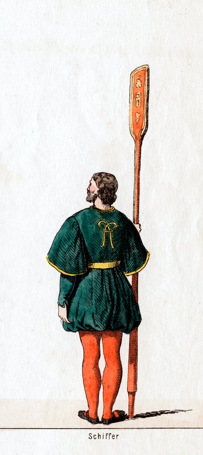 Bootsmann, Kostümentwurf für Shakespeares Stück, Heinrich VIII., 19. Jahrhundert von Unbekannt