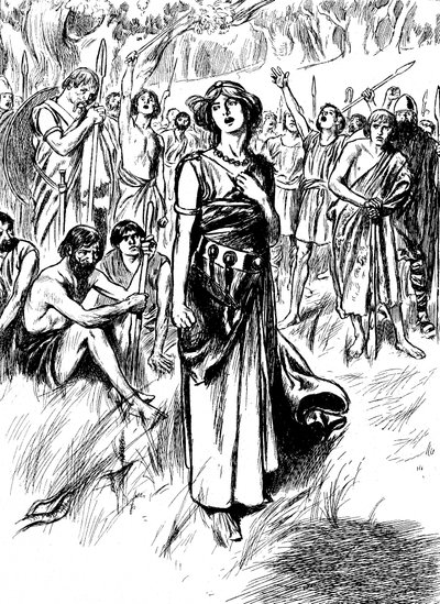 Boudicca Boadicea, britische Königin der Iceni im 1. Jahrhundert, versammelt ihre Truppen, ca. 1900 von Unbekannt