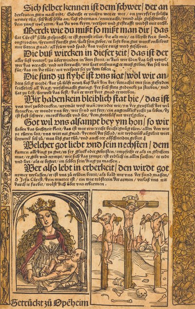 Flugblatt mit zwei Szenen aus dem Leben Christi und grotesken Rändern, um 1475-1500 von Unbekannt