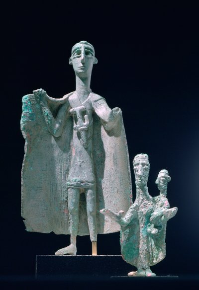 Bronzestatue Mutter und Kind, Nuragische Kultur, Siniscola, Sardinien, 9.-6. Jahrhundert v. Chr. von Unbekannt