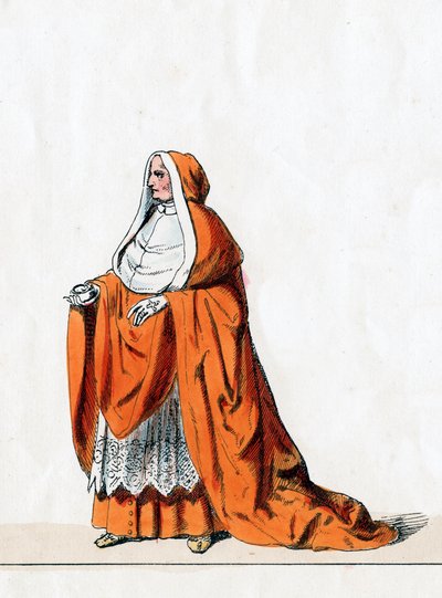 Kardinal Wolsey, Kostümentwurf für Shakespeares Stück, Heinrich VIII., 19. Jahrhundert von Unbekannt