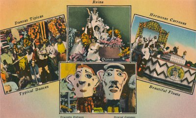 Karneval. Die Karnevalssaison in Barranquilla ist entlang der Karibikküste berühmt, um 1940er Jahre von Unbekannt