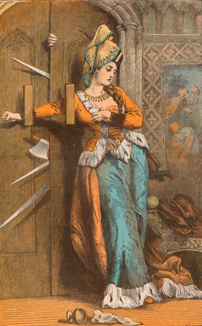 Catherine Douglas verriegelt die Tür, 15. Jahrhundert, ca. 1910 von Unbekannt