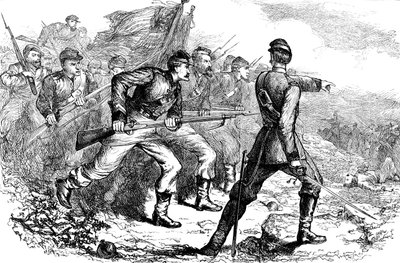 Angriff der Föderalen bei Corinth, Amerikanischer Bürgerkrieg, ca. 1880 von Unbekannt