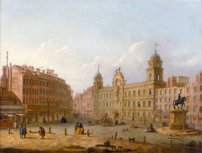 Charing Cross und Northumberland House, spätes 18. Jahrhundert von Unbekannt