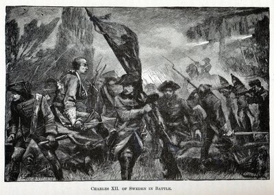 Karl XII. von Schweden in der Schlacht, 1882 von Unbekannt