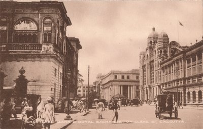 Chartered Bank & Royal Exchange in der Cleve St, Kalkutta, ca. 1900 von Unbekannt