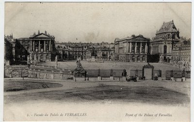 Schloss Versailles: Ansicht der Fassade - Postkarte Ende 19. Anfang 20. Jahrhundert von Unbekannt