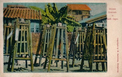 Chinesische Kriminelle in Todeskäfigen, ca. 1900 von Unbekannt