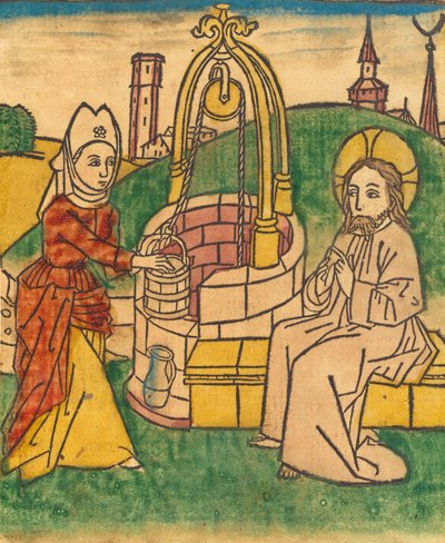 Christus und die Frau von Samaria, wahrscheinlich 1485 von Unbekannt