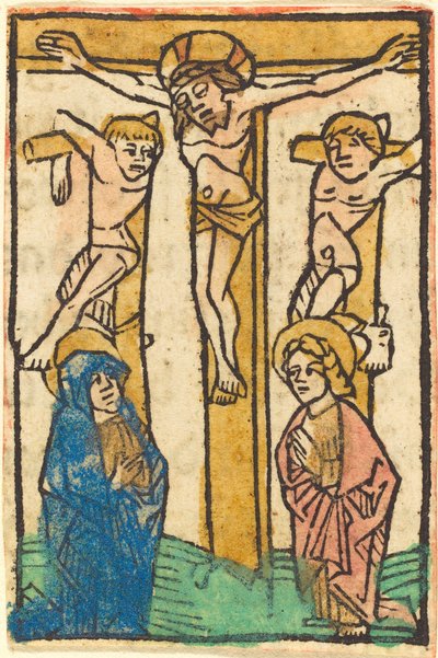 Christus am Kreuz zwischen den beiden Dieben, ca. 1475 von Unbekannt