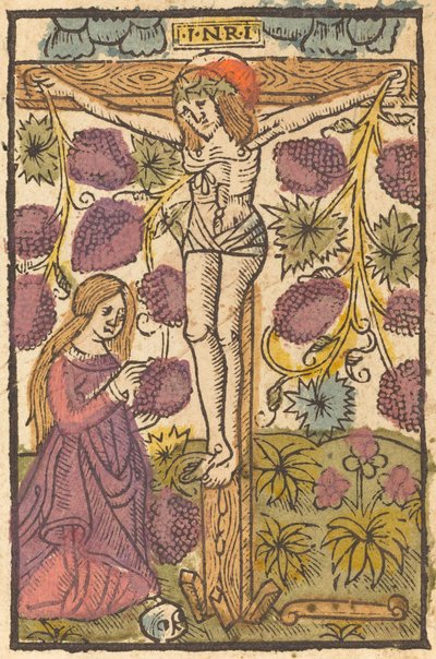 Christus am Kreuz mit einem Weinstock von Unbekannt