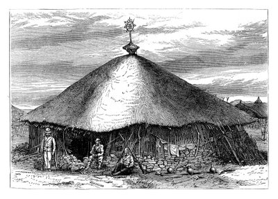 Kirche in Magdala mit Theodores Grab, Äthiopien von Unbekannt