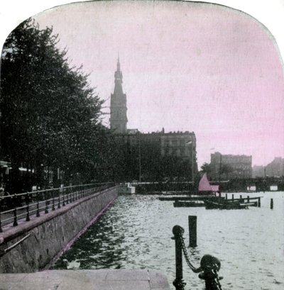 Rathaus und die Alster, Hamburg, Deutschland von Unbekannt